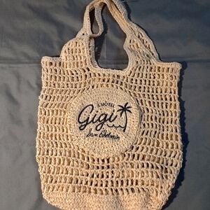 Beige Crochet Tote Bag